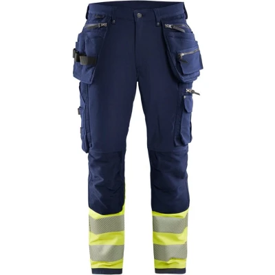 Afbeelding van Blaklader High Vis 4 weg stretch werkbroek 1993 1642 Marine/High Geel C50