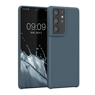 Afbeelding van kwmobile telefoonhoesje compatibel met Samsung Galaxy S21 Ultra hoesje Zachte case voor smartphone Back cover in leisteen