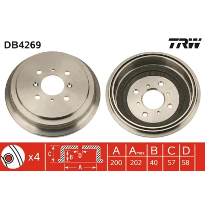 Afbeelding van Trw Remtrommel DB4269