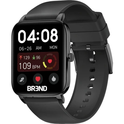 Afbeelding van BREND BR 2223 Smartwatch voor Dames en Heren Stappenteller, Bloeddrukmeter Hartslagmeter Sporthorloge Spatwaterdicht Zwart