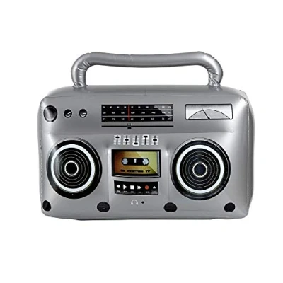 Afbeelding van W WIDMANN MILANO Party Fashion 04818 opblaasbare radio, afmetingen ca. 50 x 30 cm, accessoire voor trainingspakken, decoratie, gettoblaster, carnaval, themafeest