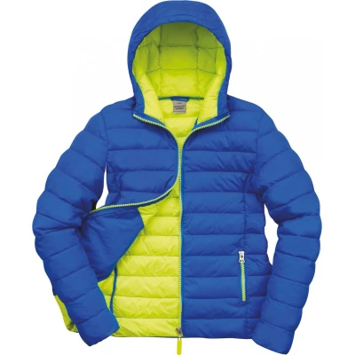 Afbeelding van Result Womens Snow Bird Hooded Jacket R194F Ocean Blue / Lime Punch M