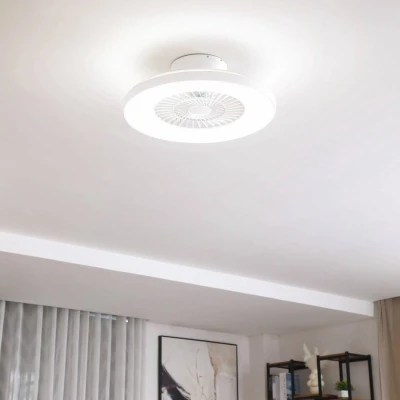 Afbeelding van Lindby Smart LED plafondventilator Paavo, wit, stil, Tuya