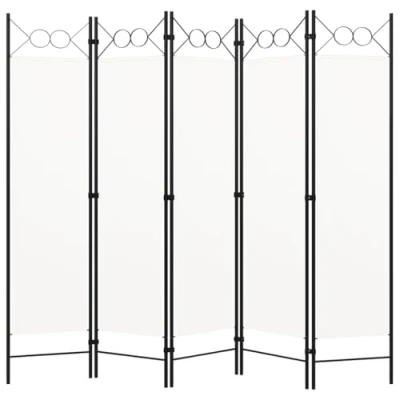 Afbeelding van vidaXL Kamerscherm met 5 panelen 200x180 cm wit