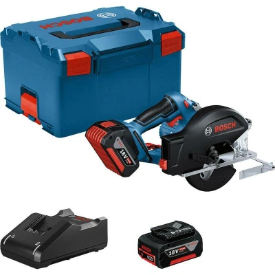 Afbeelding van Bosch Blauw GKM 18V 50 accu cirkelzaag 136 mm 2 x 5,0 Ah + Snellader In L Boxx 06016B8002