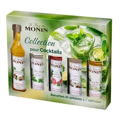 Afbeelding van MONIN Cocktailset kokos, vlierbloesem, mojito munt, aardbei en passie 5 x cl