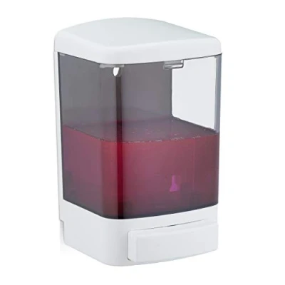 Afbeelding van Relaxdays zeepdispenser wandmontage 1000 ml zeeppomp handmatig dispenser zeep muu