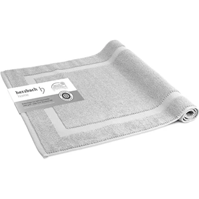 Afbeelding van herzbach home Badmat 100% katoen douchemat 1.000 g/m² absorberend wasbaar (zilvergrijs, 60 x 100 cm)