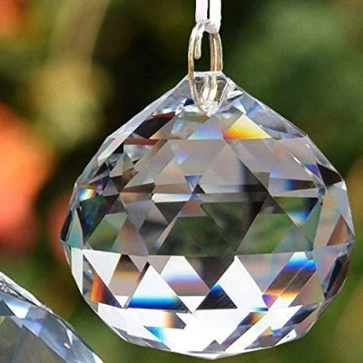 Afbeelding van EasyBravo 50 mm heldere kristallen bal prisma&#039;s Feng Shui Suncatcher Decorating Opknoping Facet Prisma Ballen + Hangende Kit