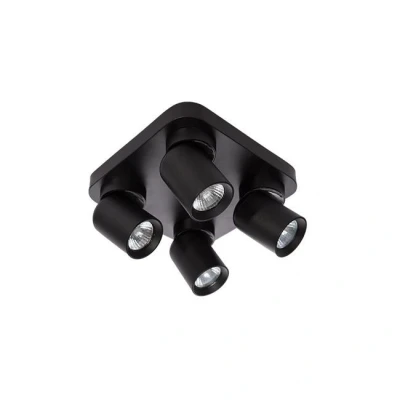 Afbeelding van LED plafondlamp 4x GU10 spot Draaibaar Zwart