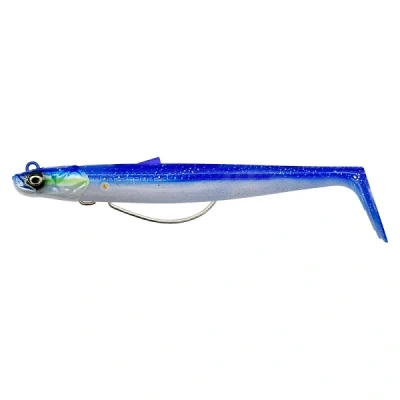 Afbeelding van Savage Gear Sandeel V2 Weedless Blue Pearl Silver 11.5cm (22g) (2+1) Shad