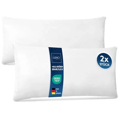 Afbeelding van LILENO HOME Set van 2 kussen vulling 40x80 cm Binnenkussen wasbaar op 40C geschikt voor mensen met allergieën Polyester bank, sofa, cocktail, en hoofdkussen