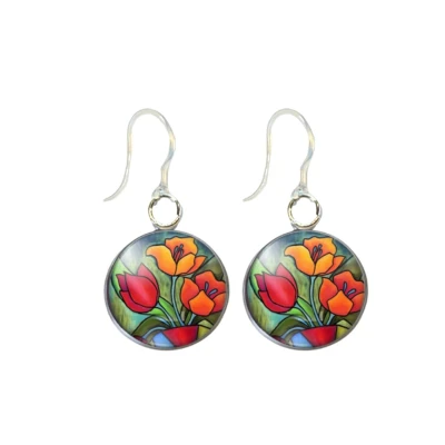 Afbeelding van Allergievrije oorhangers Tulp Charme Bijoux