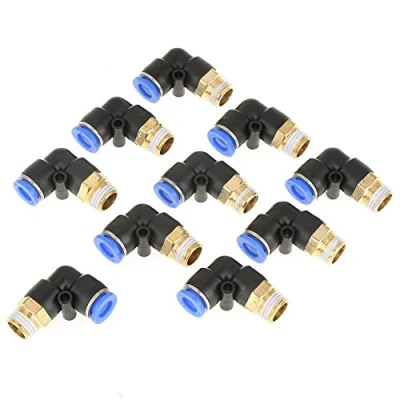 Afbeelding van Push In Joint Pneumatische Connector 8mm x 1/4 &quot;PT Buitendraad Snelle Fittingen, 90 Graden Elleboog Perslucht (10 St.)