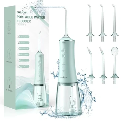 Afbeelding van Sejoy Waterflosser voor tanden draadloos, flossers volwassenen kinderen, water tandheelkundige flosser Pick, beugels oplaadbare orale irrigator, IPX7 waterdicht, zwaartekracht bal