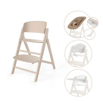 Afbeelding van Cybex Kinderstoel CLICK &amp; FOLD 4 in 1 All Natural/Light Natural Met Newbornset, Babyset Eetblad