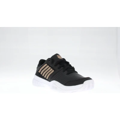 Afbeelding van K SWISS Court Express HB Tennisschoenen voor kleibanen, Dames, Maat: 37.5, Black/white/rosegold Leer en textiel