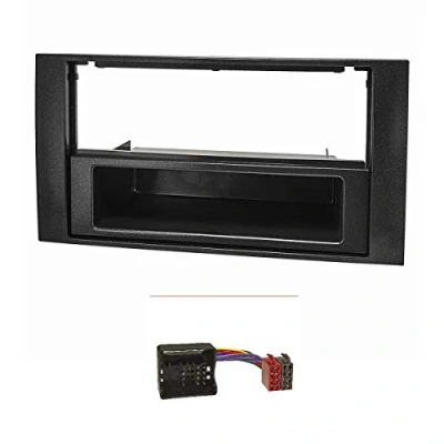 Afbeelding van tomzz Audio 2415 034 Radio installatie frame Set geschikt voor Ford Focus 2 Fiesta C Max S Galaxy Mondeo Kuga Transit zwart met quadlock adapter iso