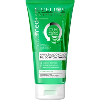 Afbeelding van Eveline Cosmetics Facemed+ Moisturising And Soothing Facial Wash Gel With Aloe Vera 3 in 1 150ml.