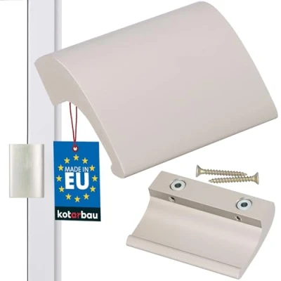 Afbeelding van KOTARBAU Balkondeurgreep, roestvrij stalen look, terrasdeurgreep, de Luxe, veilig voor rokers, deurlook, universele trekgreep, aluminium balkongreep