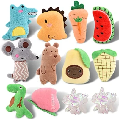 Afbeelding van onebarleycorn 12Psc Cat Catnip Toys,Kat Pluche Scratch Spelen Kauwtanden Reinigen Creatief Kussen Kras Huisdier Tanden Slijpen Chew Toys