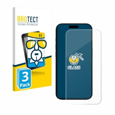 Afbeelding van BROTECT Glas Screenprotector voor Apple iPhone 15 Pro Gehard Beschermglas 9H (3 Stuks)