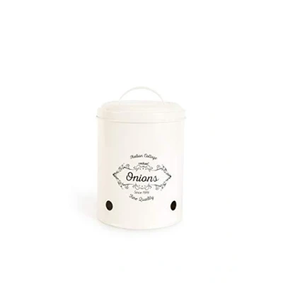 Afbeelding van Excelsa Fine Quality bewaardoos ui, metaal, crème, diameter 13,5 cm