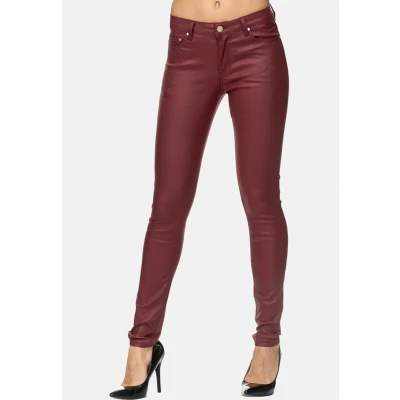 Afbeelding van Elara Kunstleder HOSE Broek, Dames, Maat: 42, Rot