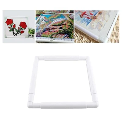 Afbeelding van Vierkant borduurframe, kunststof rechthoekige naaibanden naaien frame voor doe het zelf kruissteek quilten (27,9 x 27,9 cm)