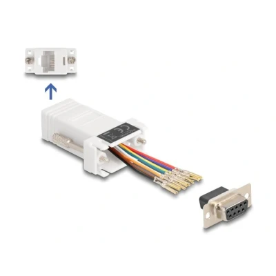 Afbeelding van Delock D Sub 9 Pin Buchse zu RJ45 Montagesatz weiß HQ produc