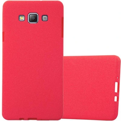 Afbeelding van Cadorabo Hoesje geschikt voor Samsung Galaxy A7 2015 in FROST ROOD Beschermhoes gemaakt van flexibel TPU silicone Case Cover