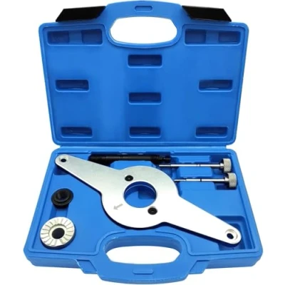 Afbeelding van ZKTOOL Motor trildemperhouder gereedschapsset voor VW Skoda Audi 1.8L 2.0L TFSI TSI EA888, OEM T10531, krukas riemschijf verwijderingsgereedschapset, schokdemper montage