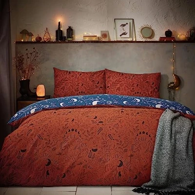 Afbeelding van furn. Witchy Vibes Super King Dekbedovertrek Rust, Oranje