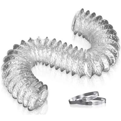 Afbeelding van Hon&amp;Guan 75mm Kachelkanalen 2m Aluminium Flexibele Ventilatiekanalen 3 Inch Wasdroger Vent Slang Extractor Fan Luchtkanalen Kookkap Ducting