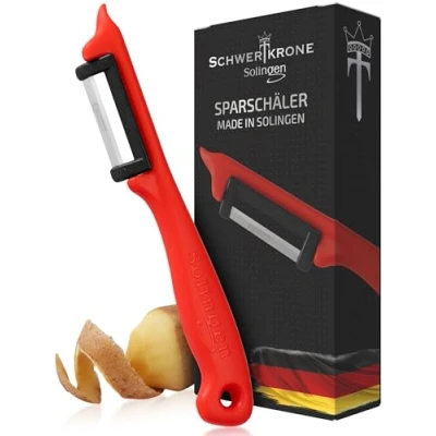 Afbeelding van Schwertkrone Solingen Germany Spaarschiller, pendelschiller, groenteschiller, fruitschiller, rood