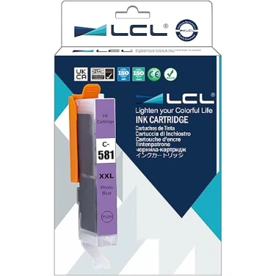 Afbeelding van LCL Inktcartridge compatibel met CLI 581 581XL 581XXL 1999C001 12,5 ml (1 fotoblauw) vervanging voor Canon PIXMA TS8150 TS8151 TS8152 TS9150 TS9155 TS8250 TS8251 TS8252 Printer.