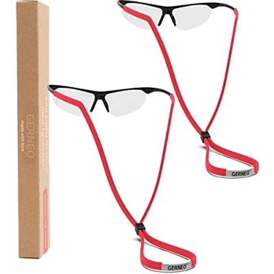 Afbeelding van GERNEO® Origineel betrouwbare sportbrilband van stof waterdichte brillenband en stevige grip voor sportbrillen, zonnebrillen leesbrillen, 2 x tornadorood, 71cm