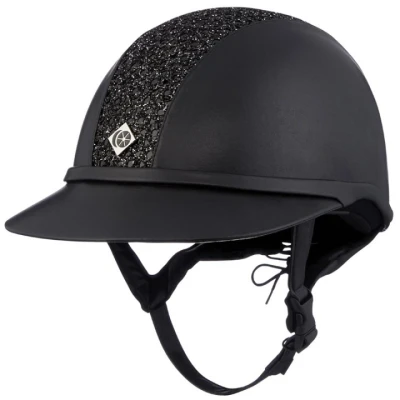 Afbeelding van Charles Owen Rijhelm SP8 Sparkly Plus Leatherlook Zwart/Zwart bling