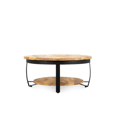 Afbeelding van Benoa Salontafel Paras zwart gebogen frame 90cm