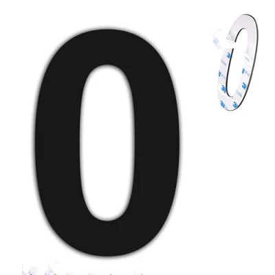Afbeelding van nanlyiau 4 in/10,2 cm zelfklevende huisnummers zwart mat roestvrij staal huisnummer waterdicht, roestbestendig en corrosiebestendig (paste black 4in0)