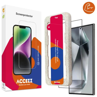 Afbeelding van Screenprotector Samsung Galaxy S24 Ultra: Accezz Triple Strong Full Cover Glass met bio applicator