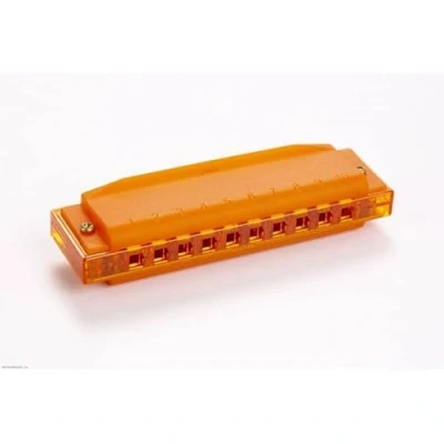 Afbeelding van Hohner translucent harmonica kunststof Oranje voor kinderen beginner mondharmonica