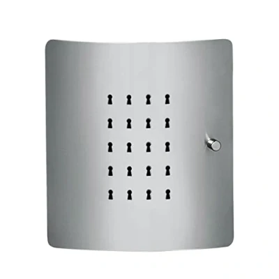 Afbeelding van Burg Wächter sleutelbox, sleutelkast met 10 haken, roestvrij stalen deur 90 graden openingshoek, slot 6220/10 Ni, zilver