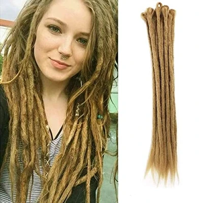 Afbeelding van Dreadlocks Extension Vlechten, Haarverlenging Synthetisch 12 strengen 20 inch, Synthetische voor Mannen/Dames, Volledige Hippie Haarverlengingen