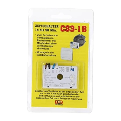 Afbeelding van LUTH Premium Profi Parts CS3 1B Tijdschakelaar, timer, ventilator, badkamerventilator, nalooprelais, elektronische inbouw