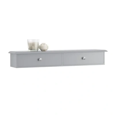 Afbeelding van SoBuy FRG43 SCH Wandkast, badkamerkast, hangrek, wandgarderobe met 2 laden, hangkast, zwart, BHT ca. 64 x 10 15 cm