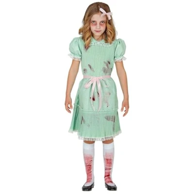 Afbeelding van Widmann Horror Films Kostuum Steekje Los Boze Pop Karen Meisje Blauw Maat 128 Halloween Verkleedkleding