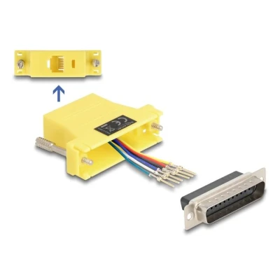 Afbeelding van Delock D Sub 25 Pin Stecker zu RJ12 Buchse Montagesatz gelb HQ produ