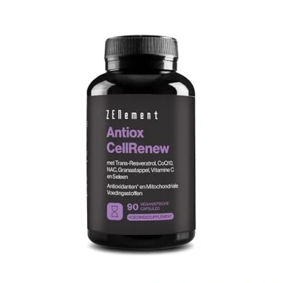 Afbeelding van Antiox CellRenew met Trans Resveratrol, CoQ10, NAC, Granaatappel, Vitamine C &amp; Selenium Antioxidant Ondersteuning van Cellulaire Energie, 90 Vegan Capsules Zenement
