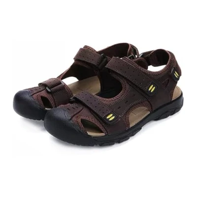 Afbeelding van Mannen Sport Wandelen Sandalen Verstelbare Casual Athletic Fisherman Strand Leer Gesloten Toe Anti Collision Zomer